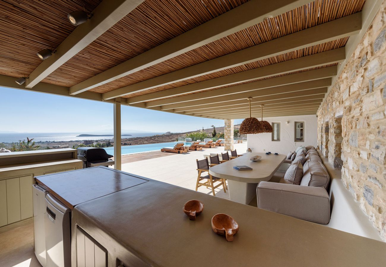 Villa à Paros - Lenora-Spectaculaire maison de 4 chambres avec de belles vues sur la mer près de Golden Beach (Grèce)